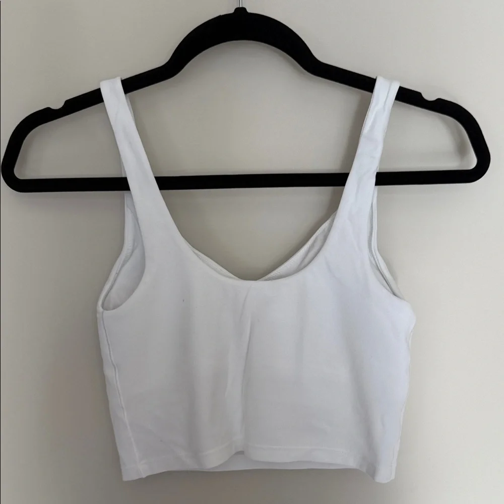White Cropped Sports Bra - Picture 3 of 4